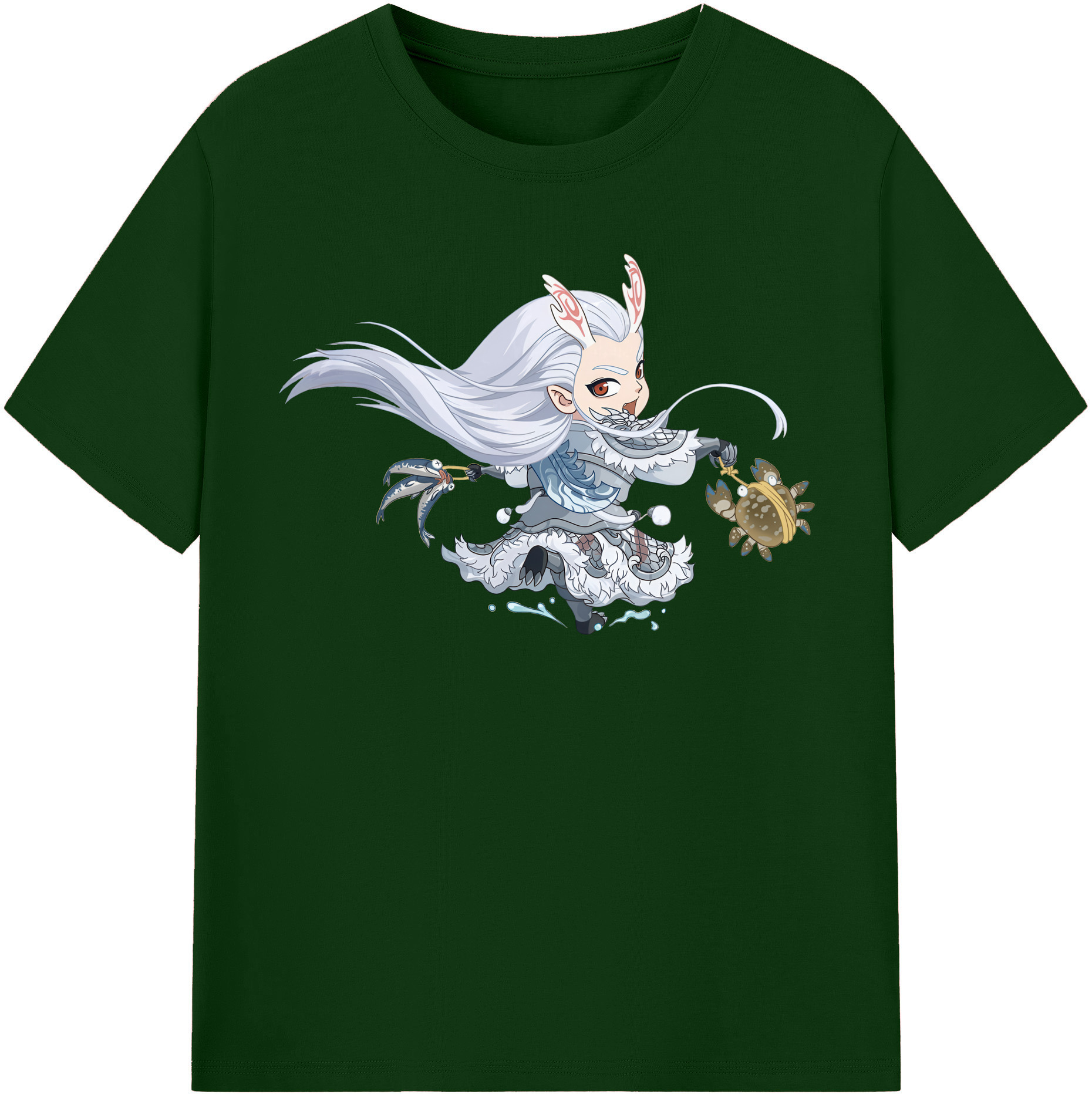 （画像用） Ne Zha 2 ナタ 魔童の大暴れ 綿100％半袖Tシャツ（フロントプリント）